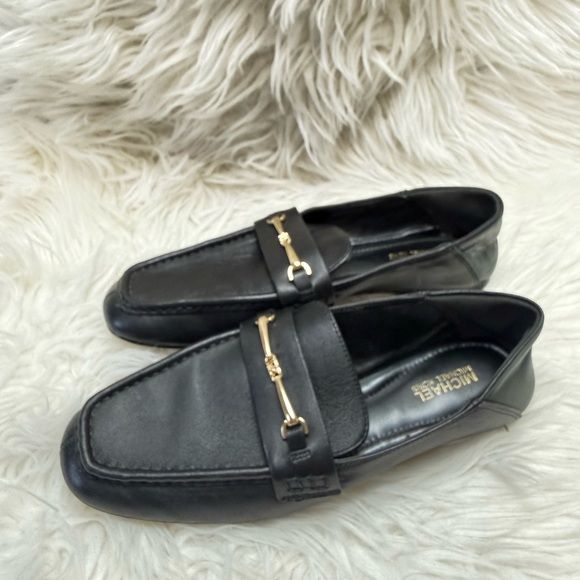 Michael Kors Black Loafers Gold Horsebit Flats Women’s Slip On 5.5 - Picture 4 of 7
